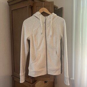 lululemon Scuba heather grey/oatmeal hooded jacket size 4